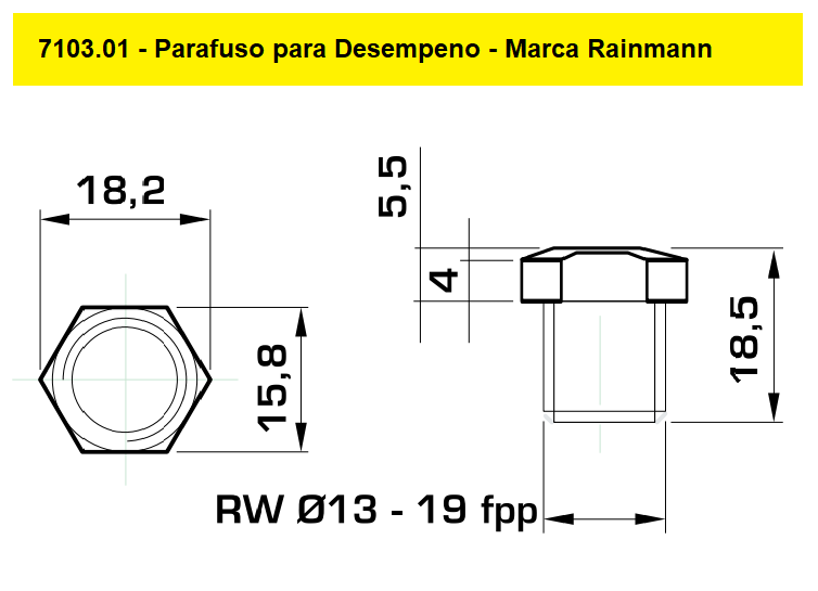 Parafuso para Desempeno - Raimann - Cód. 7103.01